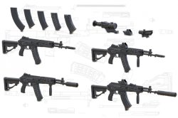 画像1: Miniarm[B35273]1/35 現用 露/ソ AK-12アサルトライフル 初期型(4個入)