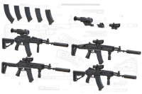 Miniarm[B35276]1/35 現用 露/ソ AK-12/AK-12Mアサルトライフルセット(4個入)