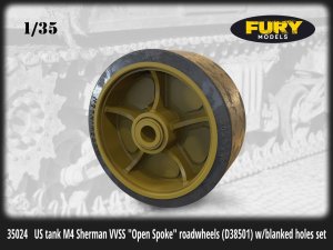 画像1: Fury Models[FM35024]1/35 WWII 米 M4シャーマン戦車 VVSS用スポーク閉塞型転輪(D38501)セット (1)
