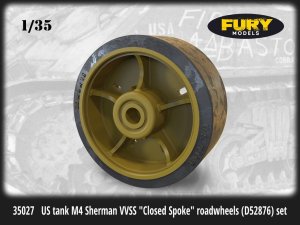 画像1: Fury Models[FM35027]1/35 WWII 米 M4シャーマン戦車 VVSS用クローズドスポーク転輪(D52876)セット (1)