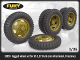 Fury Models [FM35059]1/35 WWII 米 陸軍2.5トン6×6軍用カーゴトラック用自重変形ホイールセット ラグパターンタイヤ仕様(ファイアストン)