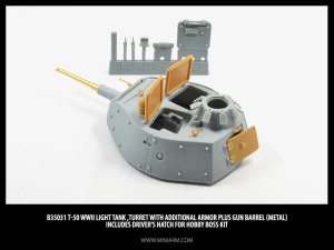 画像1: Miniarm[B35031t]1/35 WWII露 T-50軽戦車増加装甲付砲塔セット(ホビーボス用)(2017年改訂版) (1)