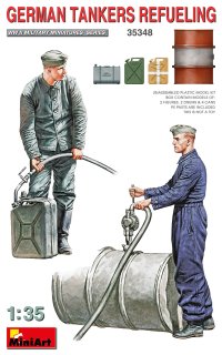 ミニアート[MA35348]1/35ドイツ兵 燃料補給中２体入（ドラム缶２個＋石油缶４個付）