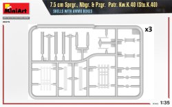 画像4: ミニアート[MA35375]1/35　7.5 cm Sprgr., Nbgr. & Pzgr.  Patr. Kw.K.40 (Stu.K.40)  弾薬箱付き砲弾