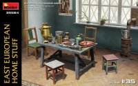 ミニアート[MA35584]1/35　東欧の家財道具(テーブル・椅子・食器・ストーブ)【再販品】