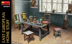 画像1: ミニアート[MA35584]1/35　東欧の家財道具(テーブル・椅子・食器・ストーブ)【再販品】