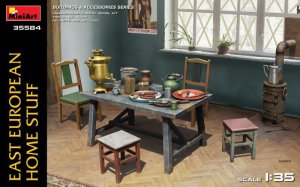 画像1: ミニアート[MA35584]1/35　東欧の家財道具(テーブル・椅子・食器・ストーブ)【再販品】 (1)