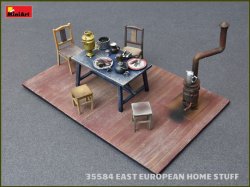 画像2: ミニアート[MA35584]1/35　東欧の家財道具(テーブル・椅子・食器・ストーブ)【再販品】