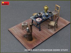 画像3: ミニアート[MA35584]1/35　東欧の家財道具(テーブル・椅子・食器・ストーブ)【再販品】