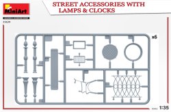 画像5: ミニアート[MA35639]1/35　路上のアクセサリーと街灯&時計台
