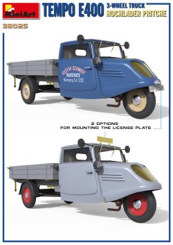 画像2: ミニアート[MA38025]1/35　Tempo E400　荷台付き三輪トラック