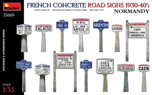 画像1: ミニアート[MA35669]1/35 フランスのコンクリート道路標識 1930〜40年代 ノルマンディー (1)