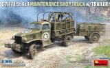 ミニアート[MA35498]1/35 G7117 1.5t 4x4 整備用トラックw/トレーラー