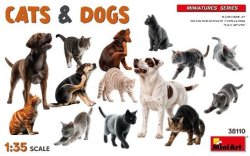 画像1: ミニアート[MA38110]1/35 猫12匹＆犬6匹セット