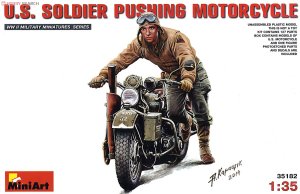 画像1: ミニアート[MA35182]1/35　バイクを押すアメリカ兵 (1)
