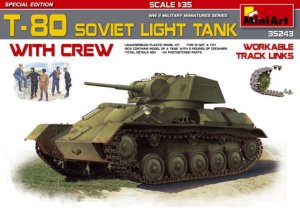 画像1: ミニアート[MA35243]1/35 T-80ソビエト軽戦車＆乗組員5体＋履帯連結可動式 特別版 (1)