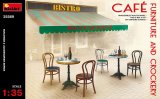 ミニアート[MA35569]1/35 カフェ用テーブル・イスと瀬戸物