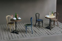画像3: ミニアート[MA35569]1/35 カフェ用テーブル・イスと瀬戸物