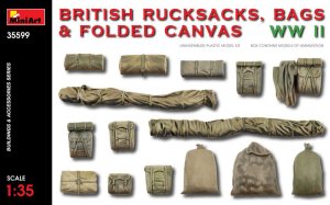 画像1: ミニアート[MA35599]1/35 イギリス軍用リュックサック・バッグ・折りたたみ式キャンバスWW2 (1)