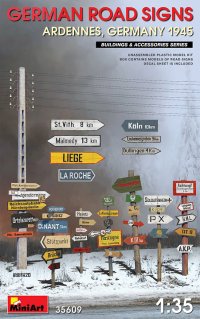 ミニアート[MA35609]1/35 ドイツ道路標識 WW2 (アルデンヌ, ドイツ 1945)