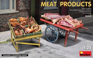 画像1: ミニアート[MA35649]1/35　肉製品と市場カート (1)