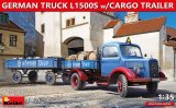 ミニアート[MA38023]1/35 ドイツトラックL1500S カーゴトレイラー付