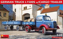 画像1: ミニアート[MA38023]1/35 ドイツトラックL1500S カーゴトレイラー付