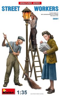 ミニアート[MA38081]1/35 路上にいる労働者フィギュア3体入