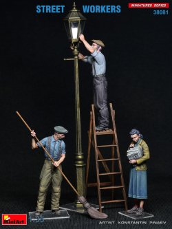 画像2: ミニアート[MA38081]1/35 路上にいる労働者フィギュア3体入