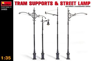 画像1: ミニアート[MA35523] 1/35 路面電車の支柱＆街燈 ジオラマアクセサリー (1)
