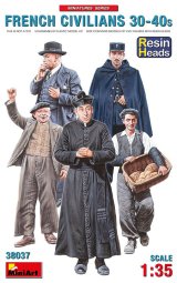 ミニアート[MA38037]1/35 フランス市民30-'40年代（頭部のみレジン製）５体入