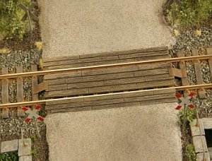 画像1: Model Scene[41503]1/120 木製踏切(3個入) (1)
