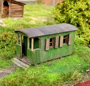 画像1: Model Scene[96525]1/144-1/160(Nスケール) 古い貨車の物置＃1(キット) (1)