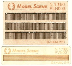 画像1: Model Scene[PLN-003]1/160 素朴なプレーン板のスギ材フェンス (1)