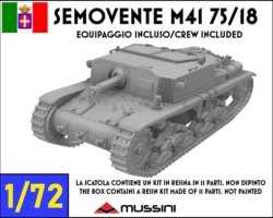 画像1: Mussini（ムッシーニ）[MM072-027]1/72 WWII イタリア セモベンテM41 75/18自走砲