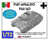 Mussini（ムッシーニ）[MM072-065]1/72 WWII イタリア フィアット・アンサルドP26/40(P40)重戦車(乗員2体付)