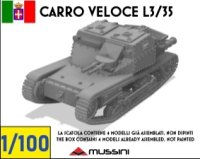 Mussini（ムッシーニ）[MM100-001]1/100 WWII イタリア カルロ・ベローチェL3/35(4個入)