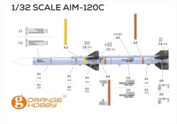 画像5: オレンジホビー[A32-054]1/32 現用 アメリカ空軍AIM-120Cアムラーム 4発入り(各社キット対応)