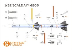 画像4: オレンジホビー[A32-055]1/32 現用 アメリカ空軍AIM-120Bアムラーム 4発入り(各社キット対応)