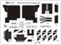 オレンジホビー[G72-203]1/72 WWII 独 20mm四連装対空機関砲Flakvierling38 アップグレード用エッチングパーツセット（[G72-200]対応）