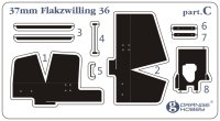 オレンジホビー[G72-204]1/72 WWII 独 37mmFLAK36高射機関砲アップグレード用   エッチングパーツセット（[G72-201]対応）