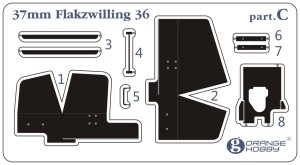 画像1: オレンジホビー[G72-204]1/72 WWII 独 37mmFLAK36高射機関砲アップグレード用   エッチングパーツセット（[G72-201]対応） (1)