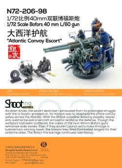 画像1: オレンジホビー[N72-206]1/72 WWII イギリス/アメリカ ボフォース40mm L/60艦載対空機関砲「大西洋船団護衛」