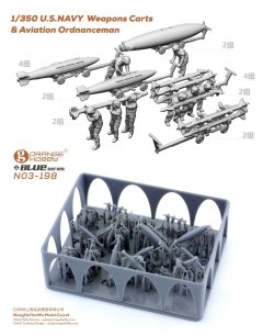 画像2: オレンジホビー[N03-198]1/350 現用アメリカ海軍ウェポンカート&航空兵装作業員