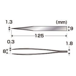 画像1: プラッツ[AL-K65]シモムラアレック職人堅気 NEW 精密ピンセット-BILL 1.3幅（先平タイプ）