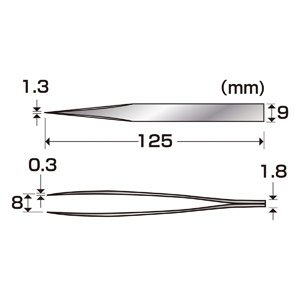 画像1: プラッツ[AL-K65]シモムラアレック職人堅気 NEW 精密ピンセット-BILL 1.3幅（先平タイプ） (1)