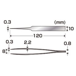 画像1: プラッツ[AL-K66]シモムラアレック 職人堅気 精密ピンセット ビル 超極細 0.3mm