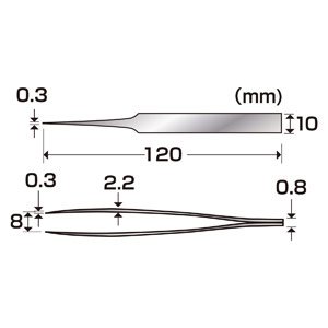 画像1: プラッツ[AL-K66]シモムラアレック 職人堅気 精密ピンセット ビル 超極細 0.3mm (1)
