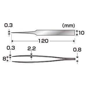 画像1: プラッツ[AL-K66]シモムラアレック 職人堅気 精密ピンセット ビル 超極細 0.3mm (1)