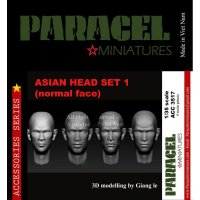 Paracel Miniatures[ACC3517]1/35 東洋人ヘッドセット1(表情無し4個セット)